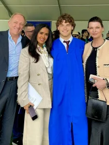 Salma Hayek Joins Linda Evangelista to Celebrate Stepson Augustin’s Graduation in Rare Family Photo