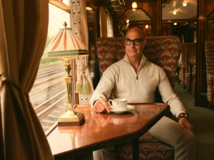 Stanley Tucci’s New Cashmere Line Channels Hitchcock Style