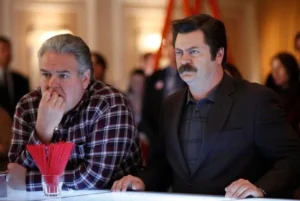 Aziz Ansari Reveals Nick Offerman’s Mustache Almost Broke Character