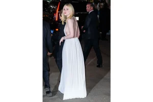 Elle Fanning Stuns in Sheer Backless Dress at Gotham Awards
