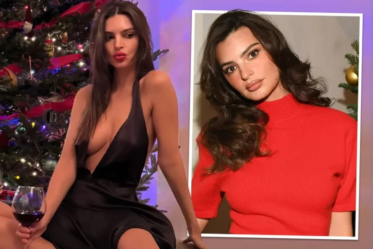 Emily Ratajkowski Stuns Braless in Plunging Black Dress