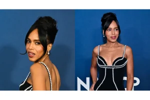 Kerry Washington Dazzles in Pearl-Embellished Dress at NAACP